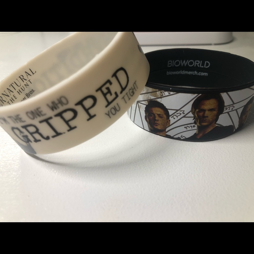 Bundle of 2 supernatural rubber bracelets